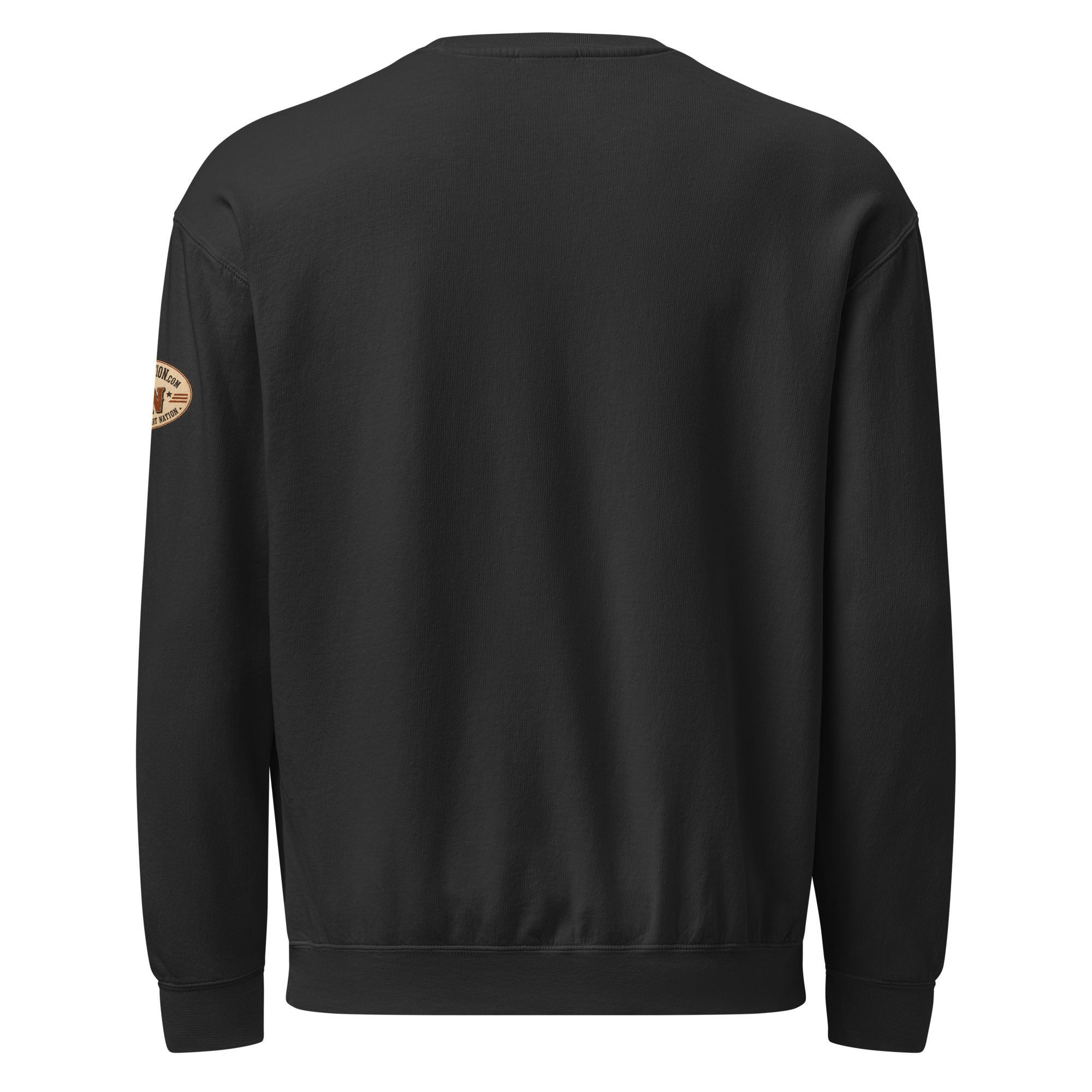 unisex garment dyed lightweight fleece crewneck sweatshirt i comfort colors 1466 black back 6ad3972342d20.jpg Michigan Wolverines sweatshirt – vintage garment-dyed fleece crewneck, Black back view.