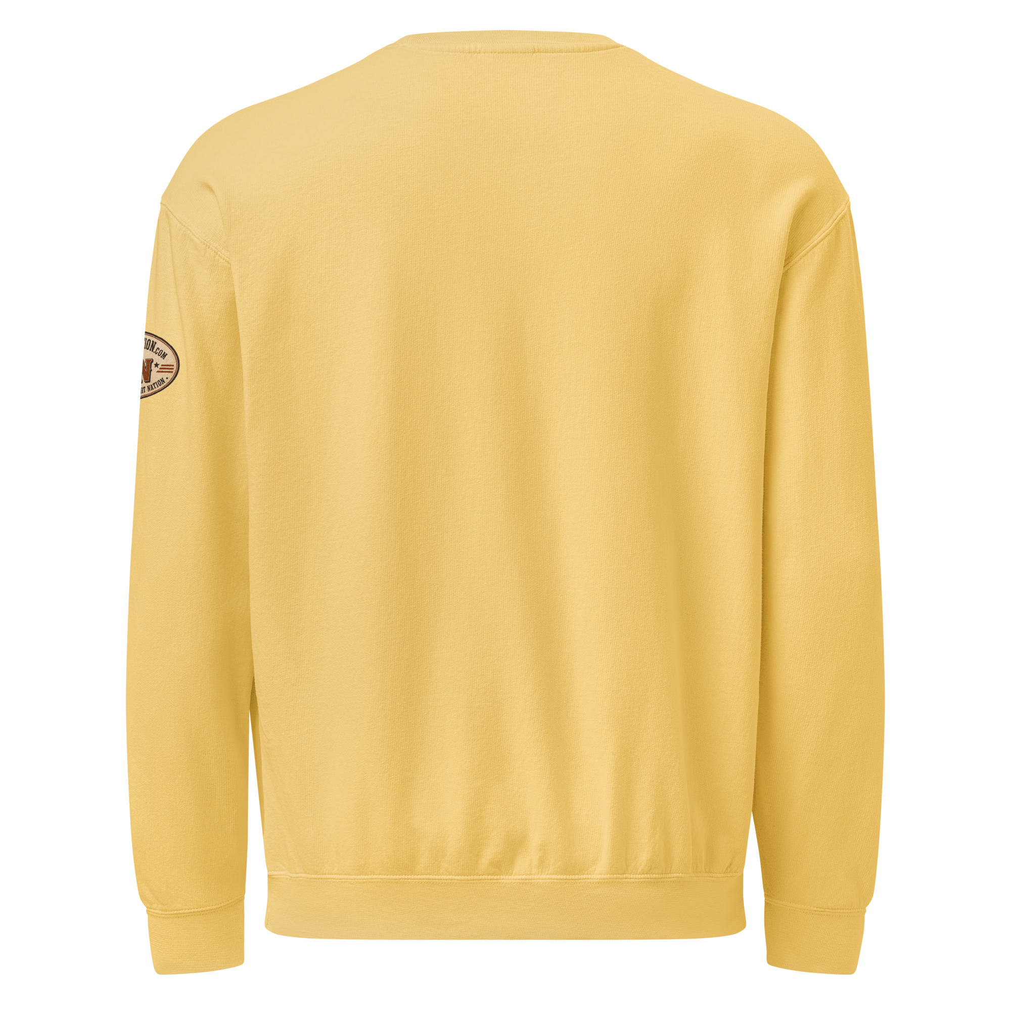 unisex garment dyed lightweight fleece crewneck sweatshirt i comfort colors 1466 butter back 6ad3972342dc4.jpg Michigan Wolverines sweatshirt – vintage garment-dyed fleece crewneck, Butter back view.