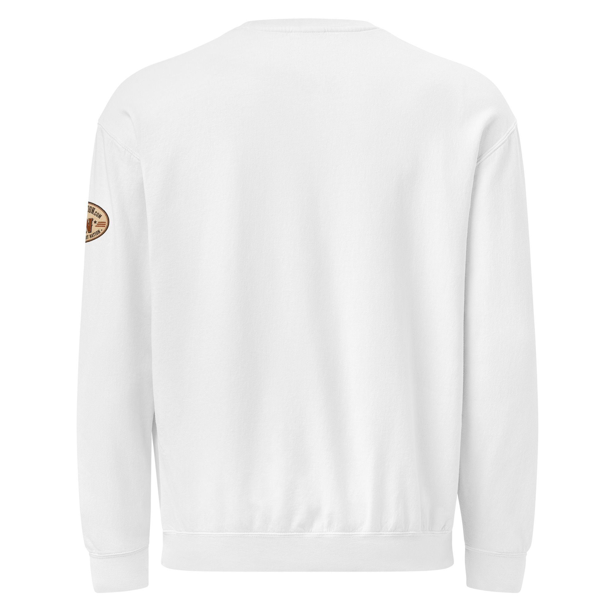 unisex garment dyed lightweight fleece crewneck sweatshirt i comfort colors 1466 white back 6ad3972342e42.jpg Michigan Wolverines sweatshirt – vintage garment-dyed fleece crewneck, White back view.